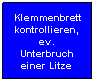 Flussdiagramm: Prozess: Klemmenbrett
kontrollieren,
ev. Unterbruch einer Litze
